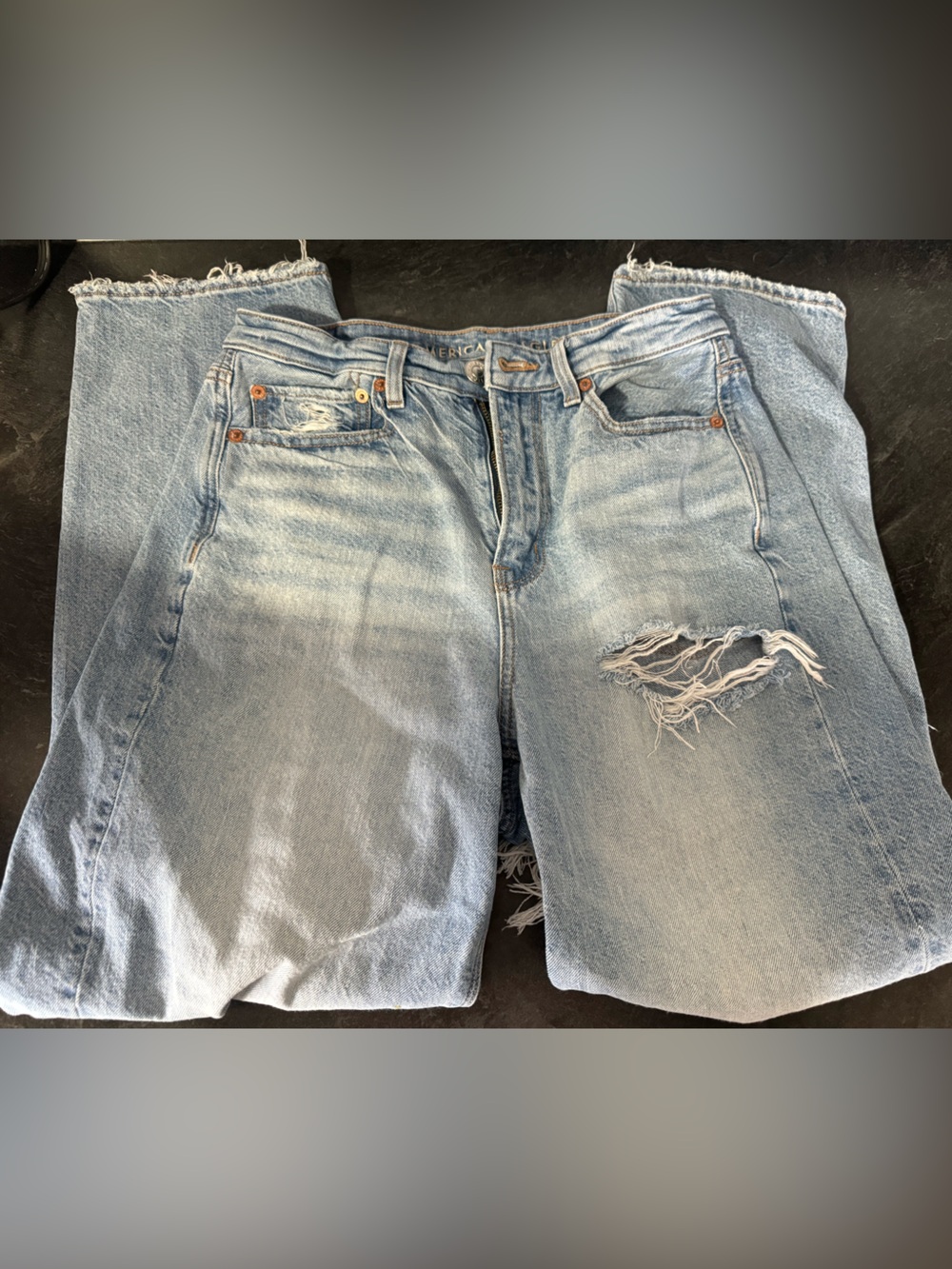American Eagle Outfitters Light Blue Distressed Boyfriend Jeans
